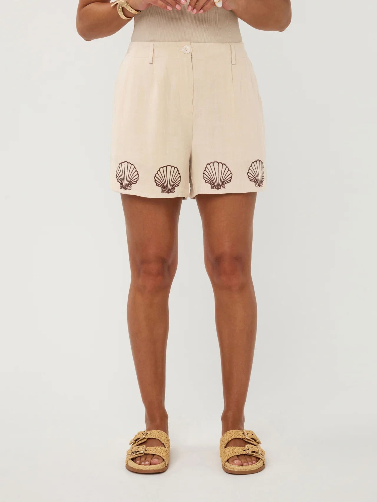 YDENCE Short Elena Beige Seashells
