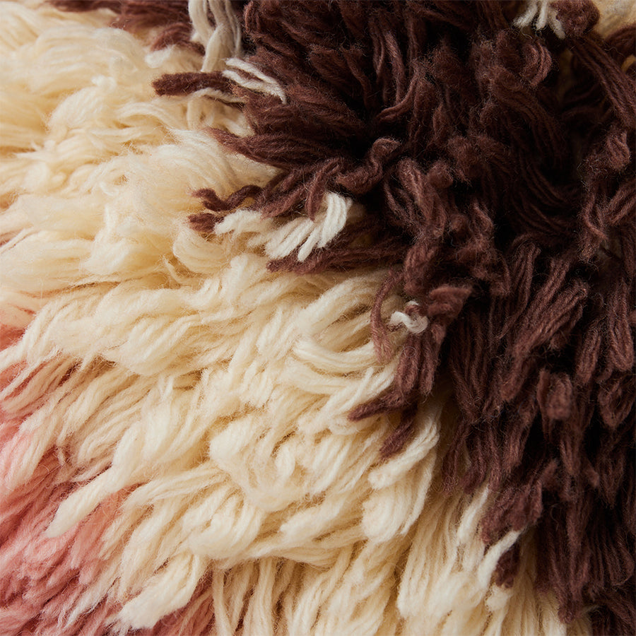 Fluffy striped cushion