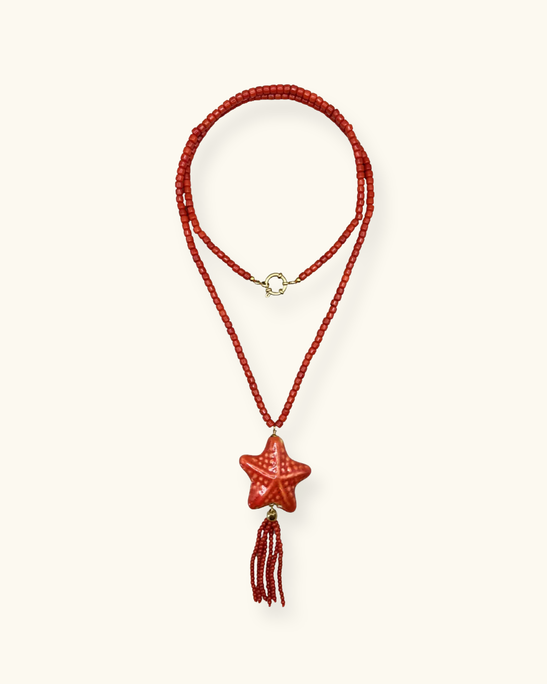 Bonnie Studios Red Coral Tassel Ketting