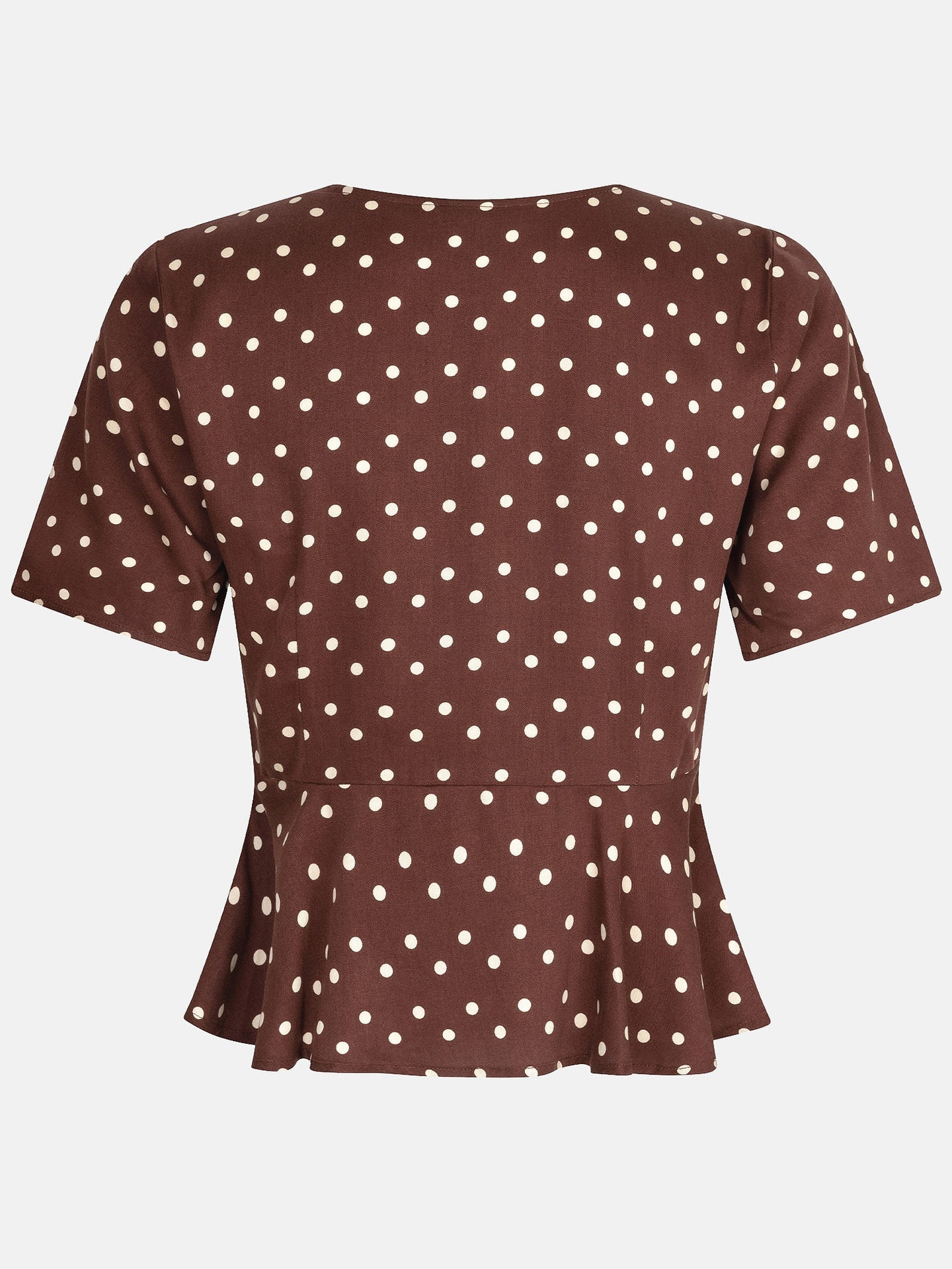 YDENCE Top Luna Brown Polkadot