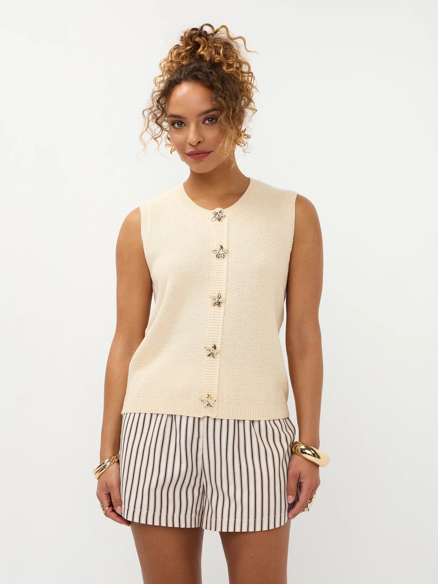 YDENCE Knitted Top Mona Ecru