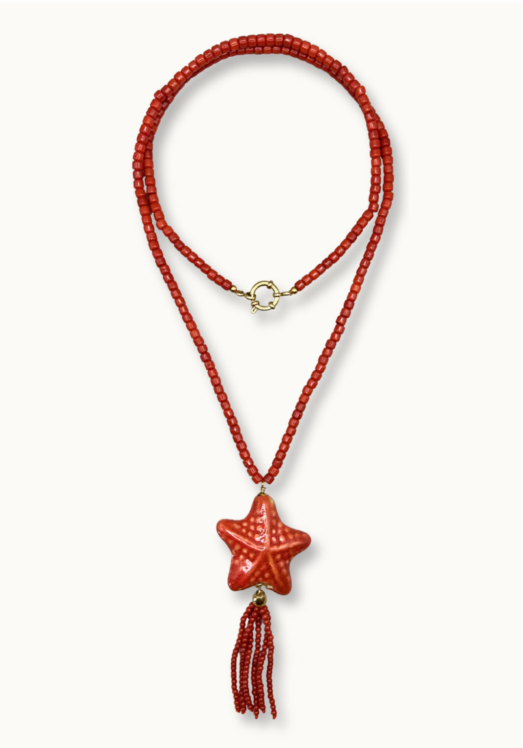 Bonnie Studios Red Coral Tassel Ketting