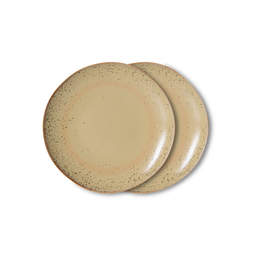 HKLIVING 70s ceramics Dessert plate Grit set of 2
