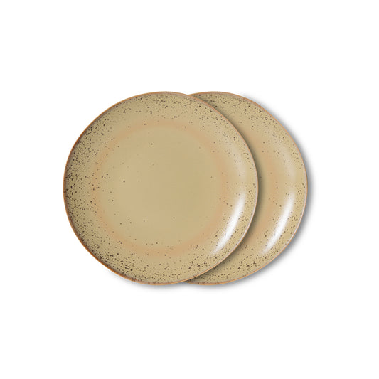 HKLIVING 70s ceramics Dessert plate Grit set of 2