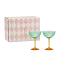Anna + Nina Jazzy Arancia Optic Champagne Glasses Set