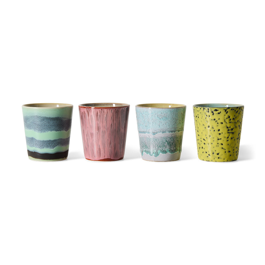 HKLIVING 70’s Ceramics Coffee mugs set of 4 Artistic