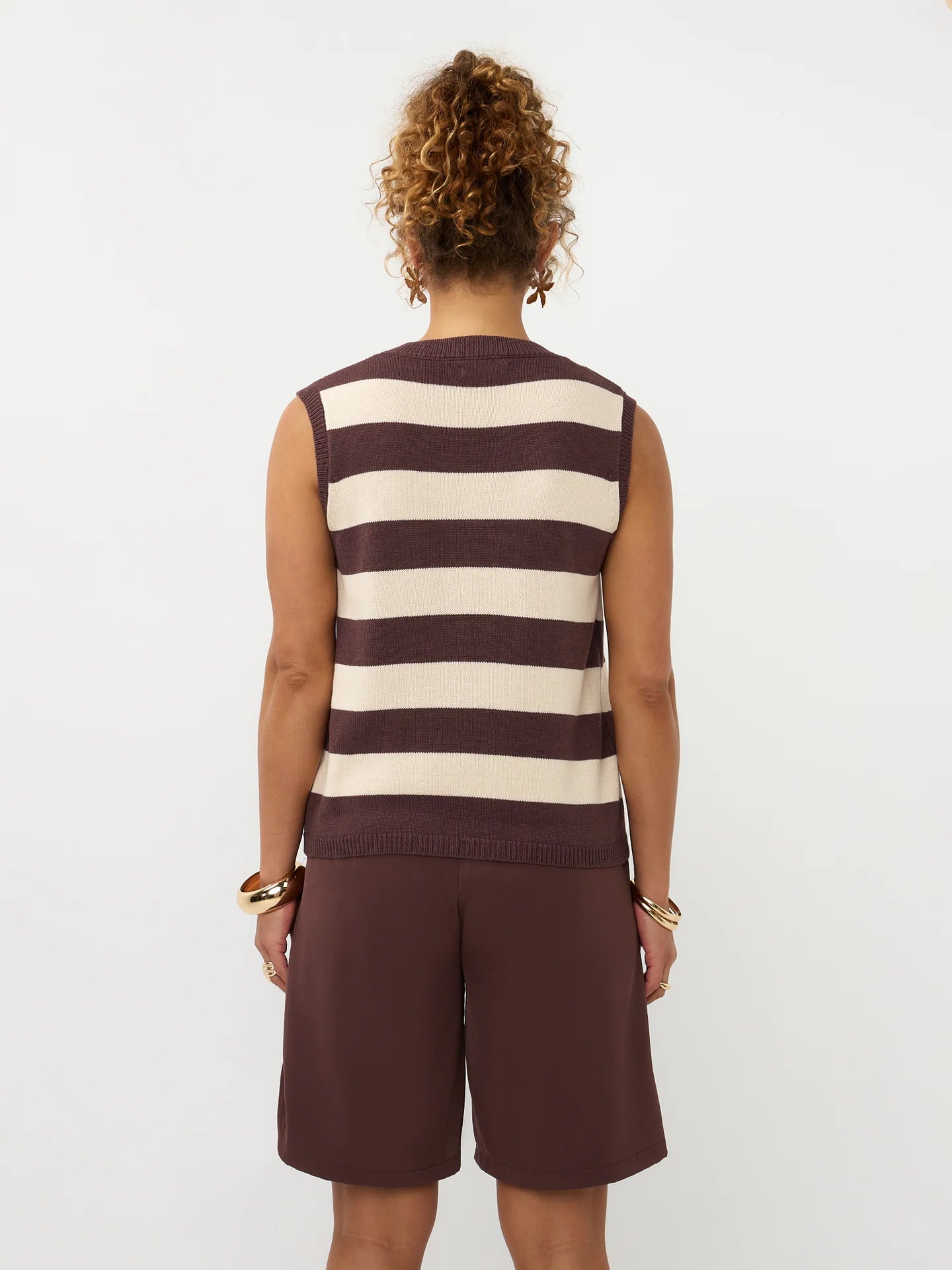 YDENCE Knitted Top Judith Brown & Ecru