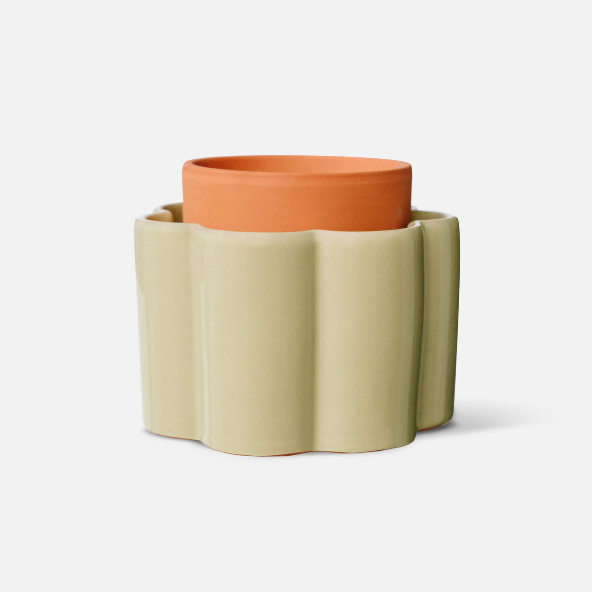 Self-watering pot Paula Sage Green 
