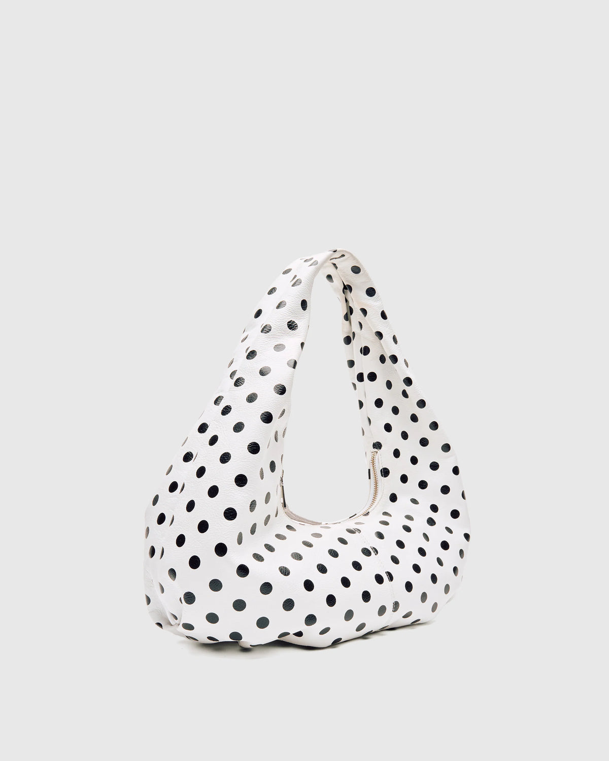 Small Alma Draped Polka White & Black