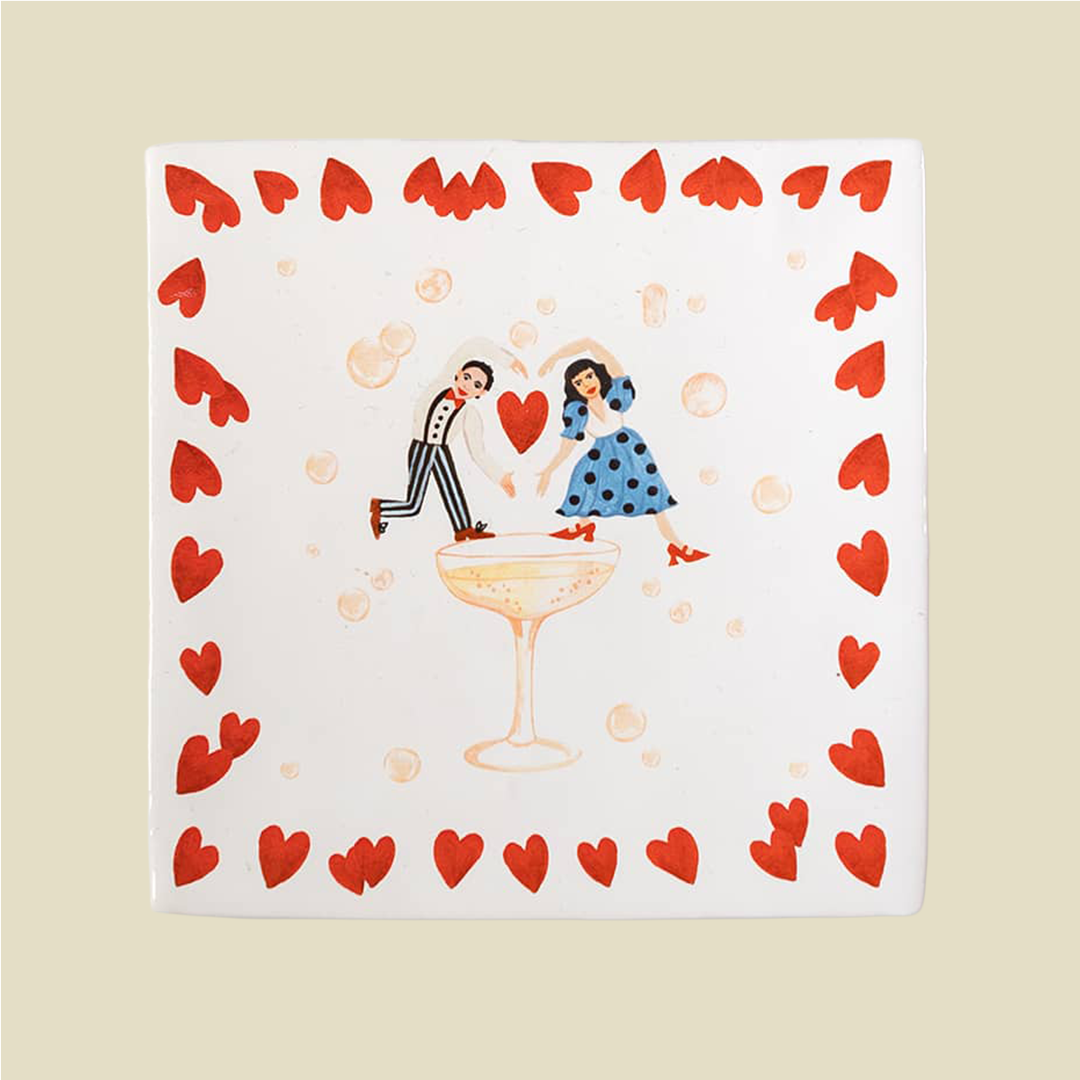 Proost op de liefde Tegel