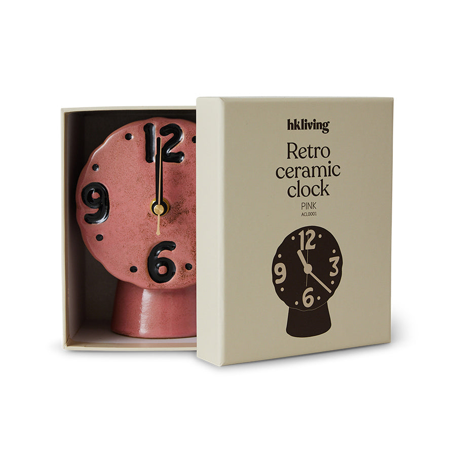 HKLIVING 70s ceramics Retro clock Pink