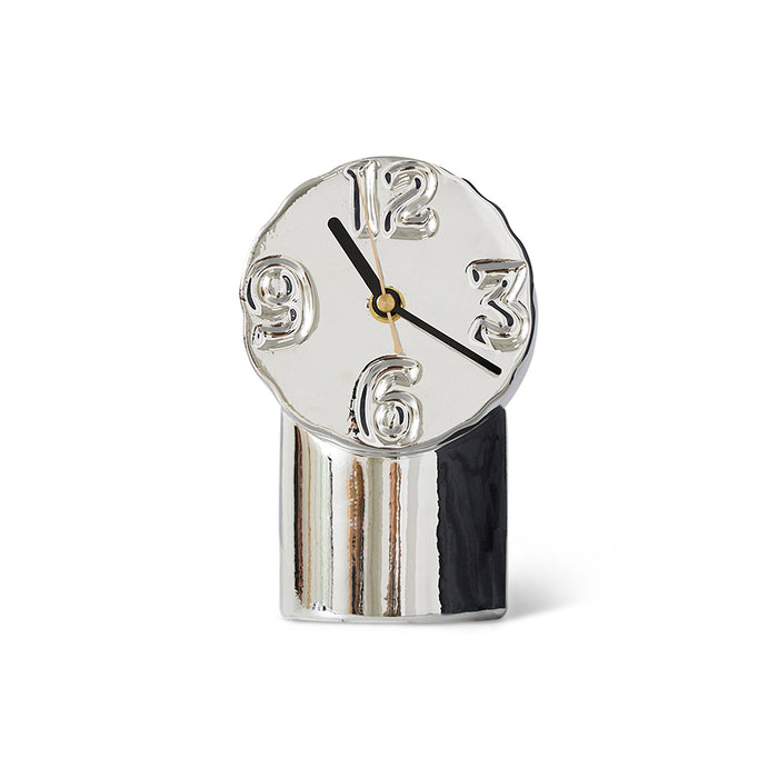 HKLIVING 70s ceramics Retro clock Chrome
