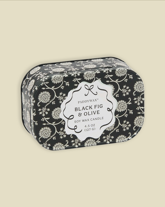 Black Fig & Olive Tin Kaars