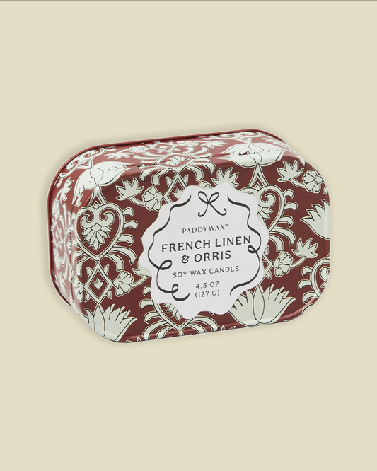 French Linen & Orris Tin Kaars