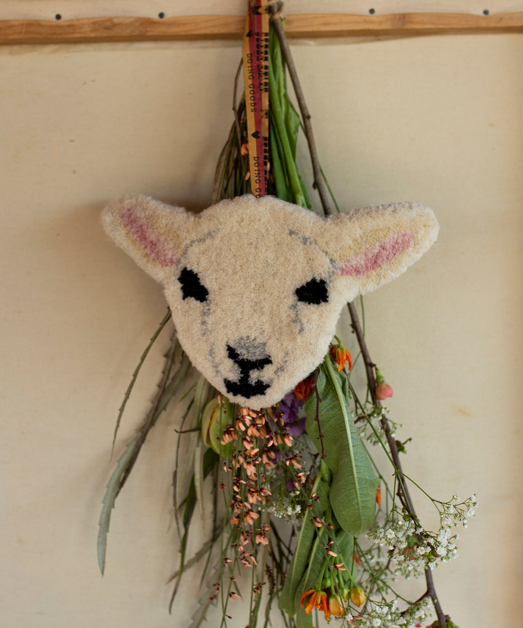 Woolly Lamb Animal Head Pendant 